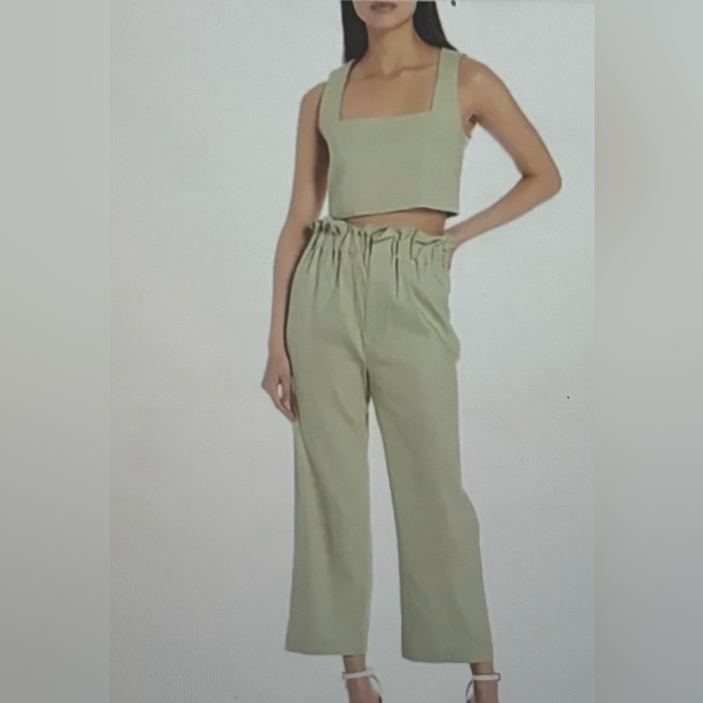 Gianni Bini Anna Square Neck Cropped Tank and Pants Set